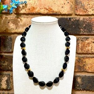Napier Black and Gold Beaded Collar Necklace